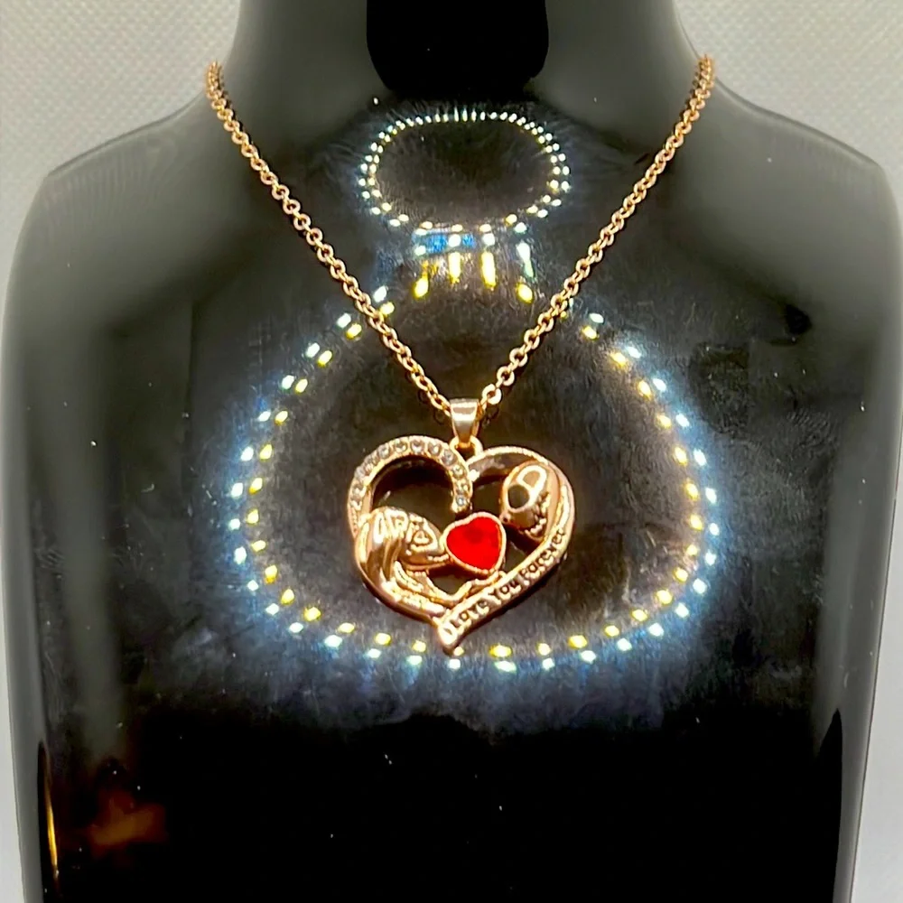 NIB Disney Nightmare Before Christmas Jack&Sally “Love You Forever” Pendant - Picture 2 of 4